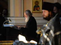 В четверг первой седмицы Великого поста Святейший Патриарх Кирилл молился за уставным богослужением в Иоанно-Предтеченском монастыре