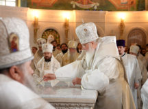 Патриаршее служение в праздник Вознесения Господня в Сретенском монастыре. Освящение храма Воскресения Христова и Новомучеников и исповедников Церкви Русской