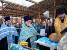 Епископ Одинцовский Фома совершил чин освящения закладного камня в основание Успенского храма в Матвеевском