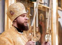 Епископ Наро-Фоминский Никандр возглавил Литургию в храме Владимирской иконы Божией Матери в Куркине