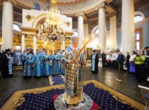 Святейший Патриарх Кирилл совершил Литургию в храме в честь иконы Божией Матери «Всех скорбящих Радость» на Большой Ордынке