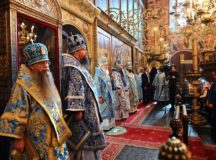 В праздник Успения Божией Матери Предстоятель Русской Церкви совершил Литургию в Успенском соборе Московского Кремля