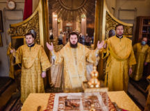 Епископ Сергиево-Посадский Фома совершил Литургию в храме Сошествия Святаго Духа на Даниловском кладбище