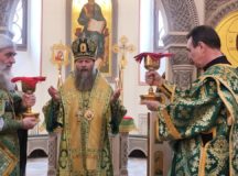 Епископ Павлово-Посадский Силуан совершил Литургию в храме Живоначальной Троицы в Троицке