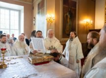 В праздник Вознесения Господня Предстоятель Русской Церкви совершил Литургию в московском храме «Большое Вознесение» и возглавил хиротонию архимандрита Иоасафа (Вишнякова) во епископа Славгородского и Каменского