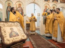 Епископ Павлово-Посадский Силуан совершил Литургию в храме благоверного князя Александра Невского в Пыхтине