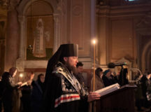 Епископ Истринский Серафим совершил повечерие с чтением Великого канона прп. Андрея Критского в Иоанно-Предетеченском ставрипигиальном монастыре