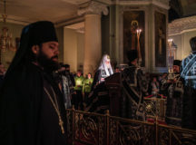 В среду первой седмицы Великого поста Предстоятель Русской Церкви совершил повечерие с чтением Великого канона прп. Андрея Критского в Даниловом монастыре