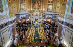 В семнадцатую годовщину интронизации Святейшего Патриарха Кирилла в Храме Христа Спасителя совершена Божественная литургия